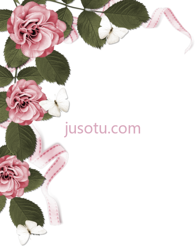 灰粉色玫瑰,page border dusty pink roses PNG