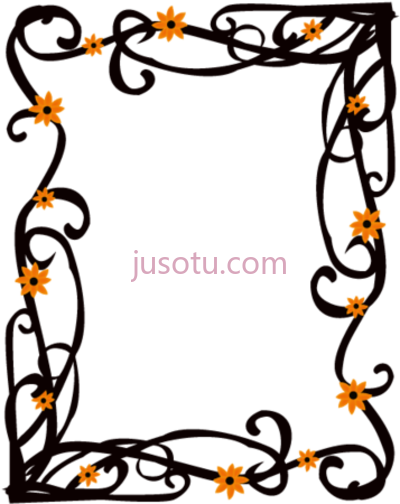 花框边框,elegant floral frame border by angela PNG