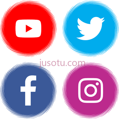 社交媒体,youtube facebook twitter instagram eps PNG