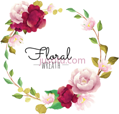 勃艮第花环,flower wreath red burgundy blooming pink beautiful PNG