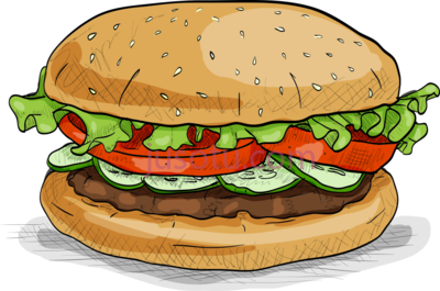 汉堡包快餐,hamburger fast food veggie burger PNG