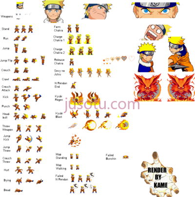 火影忍者精灵,naruto sprites de PNG