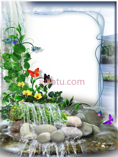 瀑布,waterfall frames art beautiful nature PNG