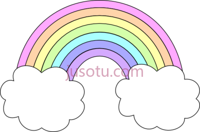 云彩彩虹,cloud pastel rainbow cartoon PNG