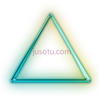 霓虹灯发光三角形,neon glowing triangle PNG