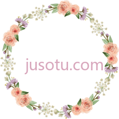 水彩花环PNG