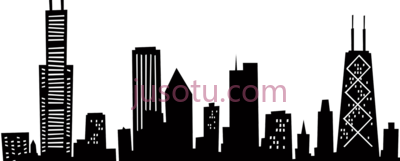 芝加哥天际线,chicago skyline silhouette at get PNG