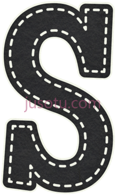 黑色字母S,letra color negro PNG