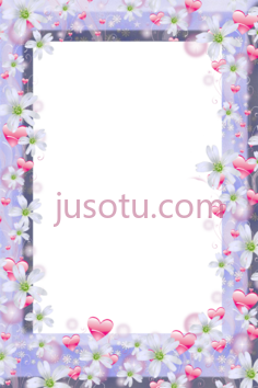 紫罗兰花边框,violet flower frame PNG