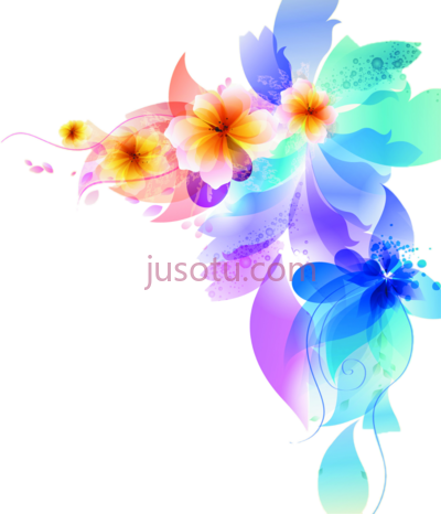 彩色花,color colorful flowers art PNG