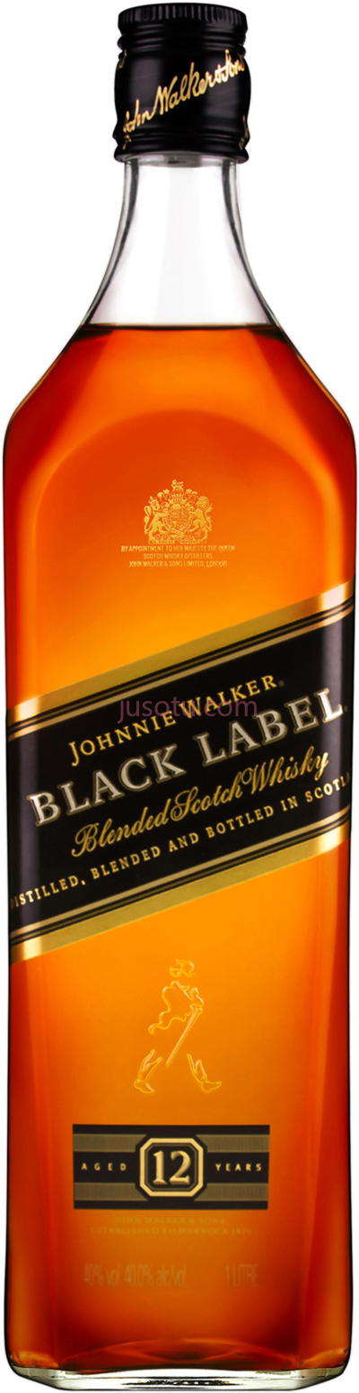苏格兰威士忌,johnnie walker black label scotch whisky 1l bottle PNG