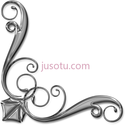 银角,victorian art silver corner border PNG