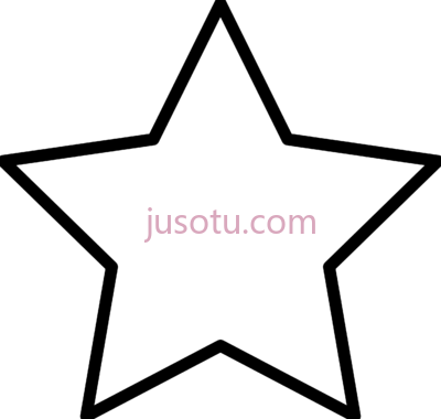 五角星,star black and white PNG