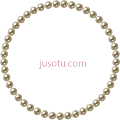 圆形珍珠项链,circle pearl frame PNG