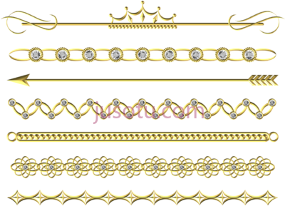 婚礼分割线,wedding gold divider line border set pack PNG
