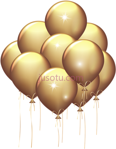 金气球,gold balloons art PNG