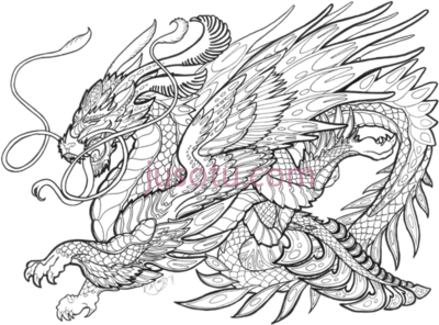 神话生物,mythical creatures coloring pages PNG