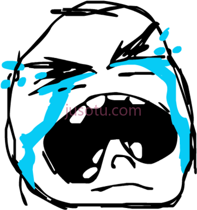 哭模脸,crying meme face PNG