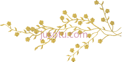 一枝金花,flores douradas em ramo de PNG