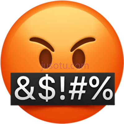 愤怒咒骂,bad mouth angry swearing emoji PNG