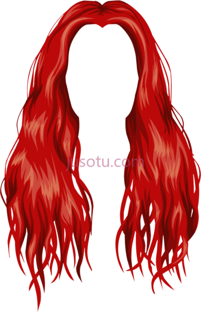红色长发,red long hair PNG