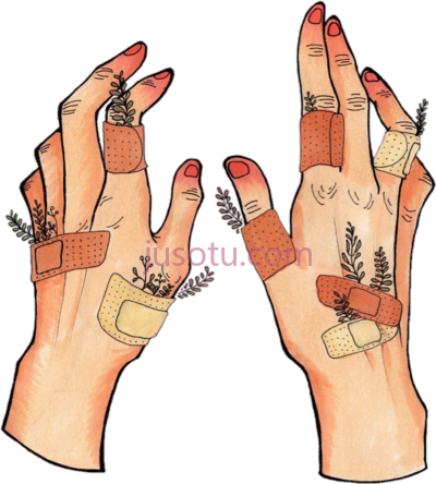 手臂花朵叶子绷带,arms flowers leaf leaves bandaid PNG