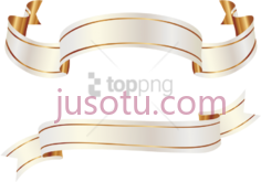 金色丝带横幅PNG