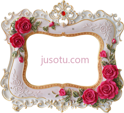 圣诞节玫瑰边框,paper rose frame flower christmas PNG