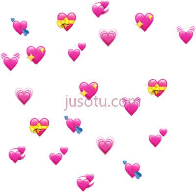 粉红心,heart emoji meme PNG