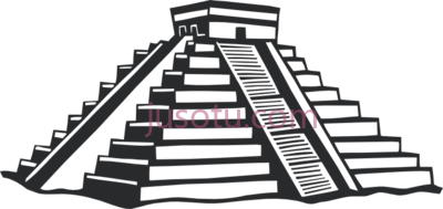 寺庙,temple mayan black and white PNG