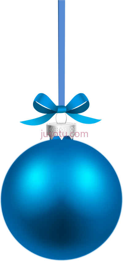 蓝色悬挂圣诞球,blue hanging christmas ball PNG