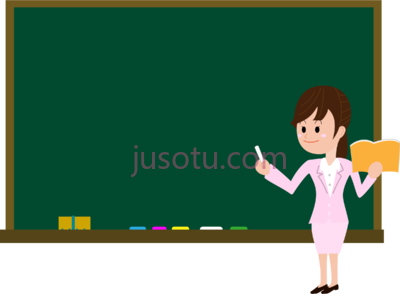 女教师教室黑板,female teacher on blackboard in classroom PNG