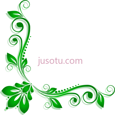 绿花边,leaf file green flower border PNG
