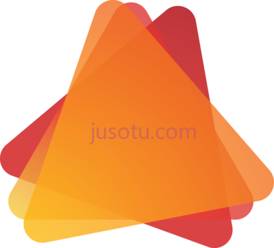 黄红色三角形,yellow red round triangle shape banner PNG