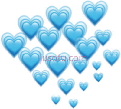 蓝心,blue hearts emojis remixit PNG