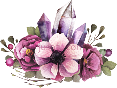 水彩紫花,peach cluster watercolor purple flowers PNG