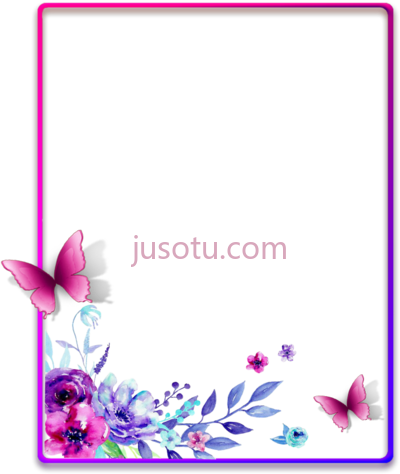 水彩花,frame borders watercolor flowers pimk PNG