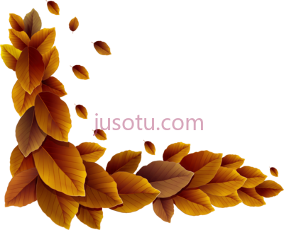 秋叶,fall leaves corner decor PNG
