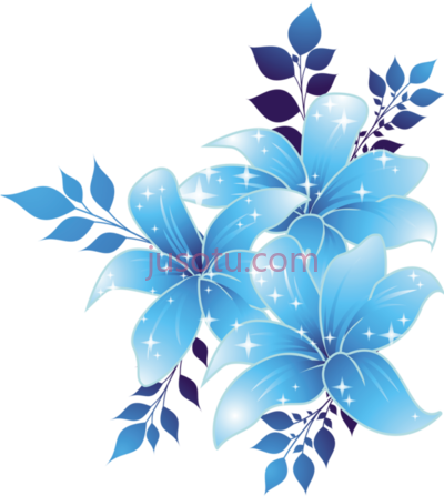 蓝色花边,blue flowers borders PNG