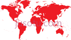红色世界地图PNG