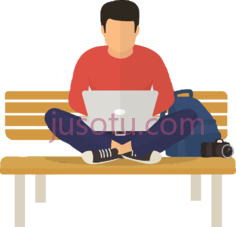 笔记本电脑男人坐PNG