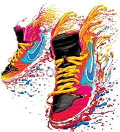 耐克运动鞋,水彩 PNG