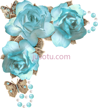 蓝玫瑰角,forgetmenot scrap corners todo vintage PNG