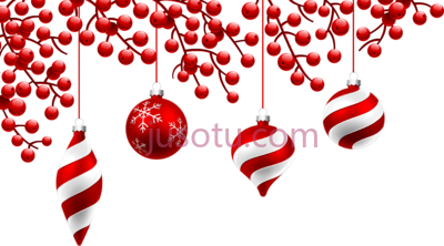红色圣诞装饰品,red christmas decorations PNG
