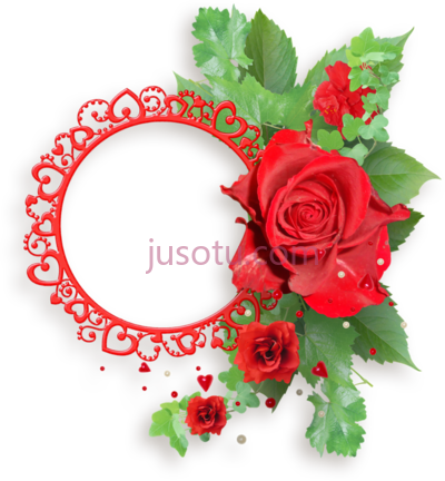 玫瑰花架镜框,red roses frames PNG