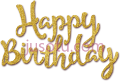 金色生日快乐PNG