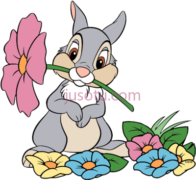 小鹿斑比,disney bambi thumper characters flowers PNG