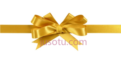 金蝴蝶结丝带,golden bow ribbon PNG