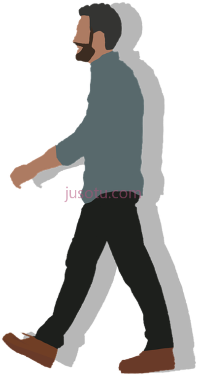 步行人,walking man cartoon art PNG