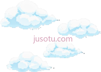 蓝云,blue clouds nuvens pixel kawaii PNG
